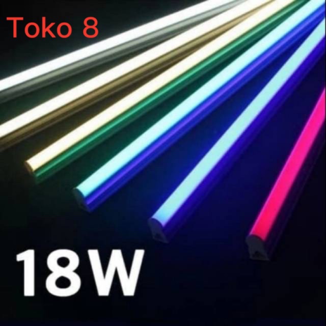 lampu tl neon t5 led 18w 120cm tube warna warni