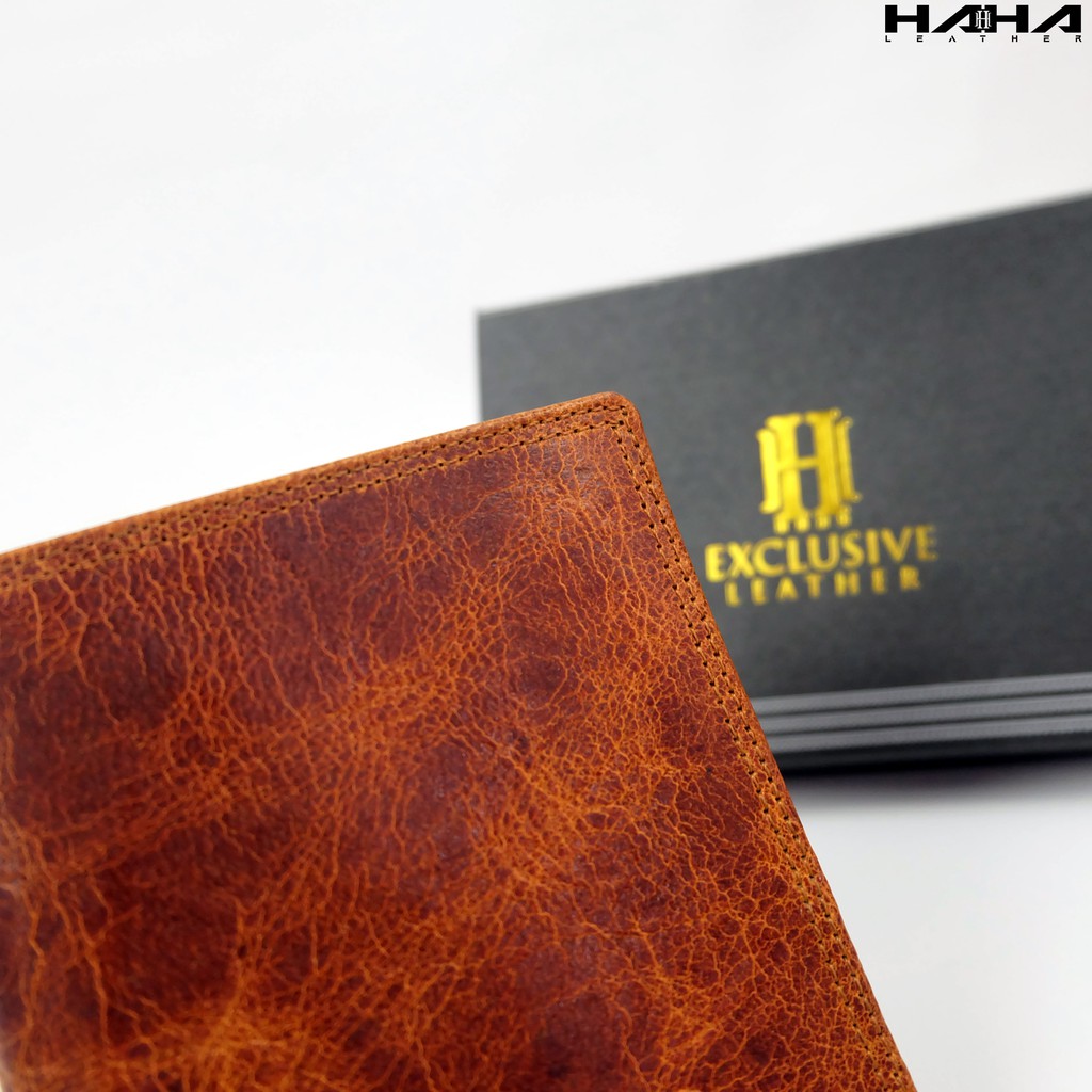 Dompet lipat pendek SHOKA Wallet Leather Kulit Motif Jeruk Cowok Pria Laki