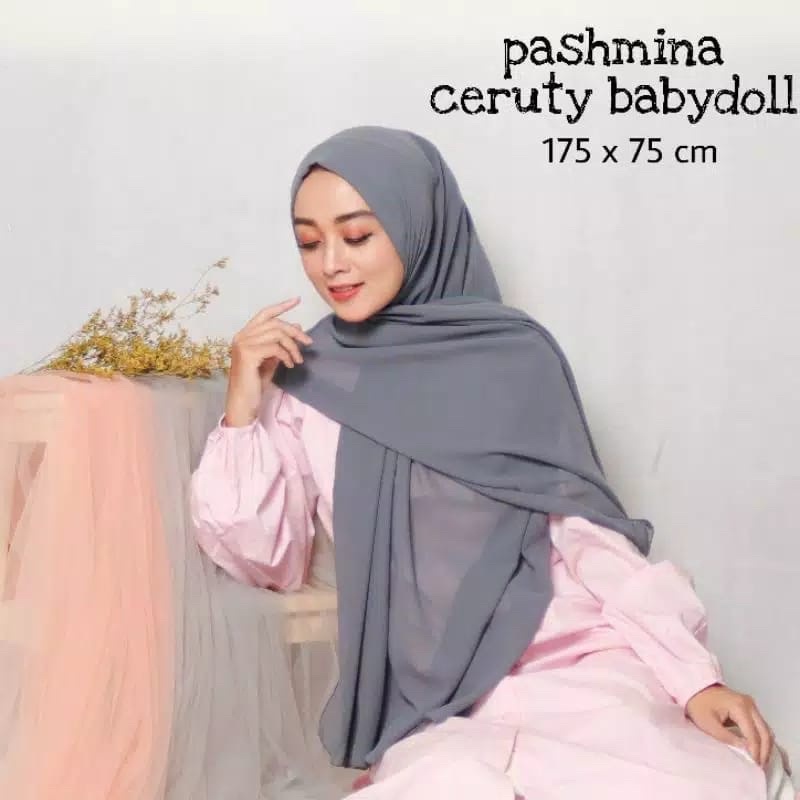 pasmina ceruty babydoll/pasmina babydoll/hijab pasmina ceruty/kerudung pasmina ceruty/COD