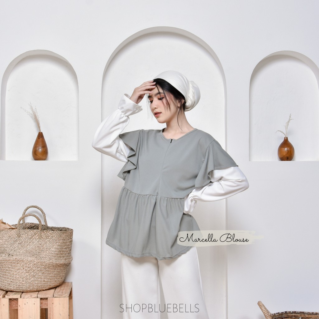 Marcella Ruffle Blouse - Blus Rempel Busui Wudhu &amp; Friendly