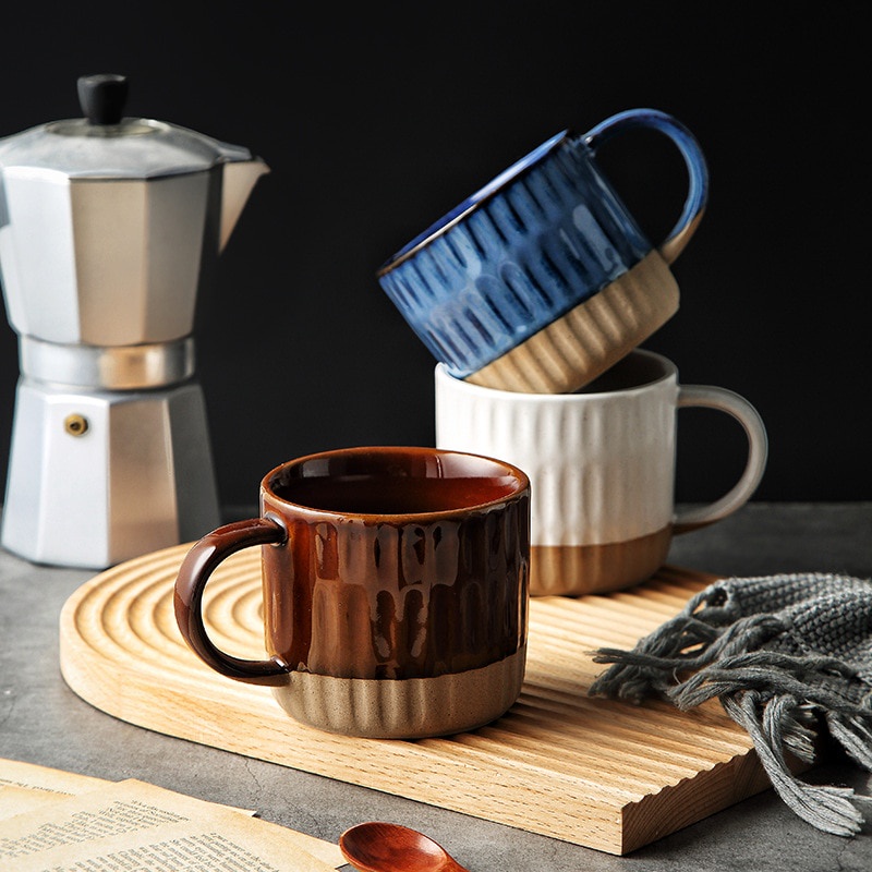 Cangkir Keramik Artisan 400ml Kopi Handmade Stoneware Style Mug Japan Gelas Air Teh Coffe Cup Gift Hadiah Hampers