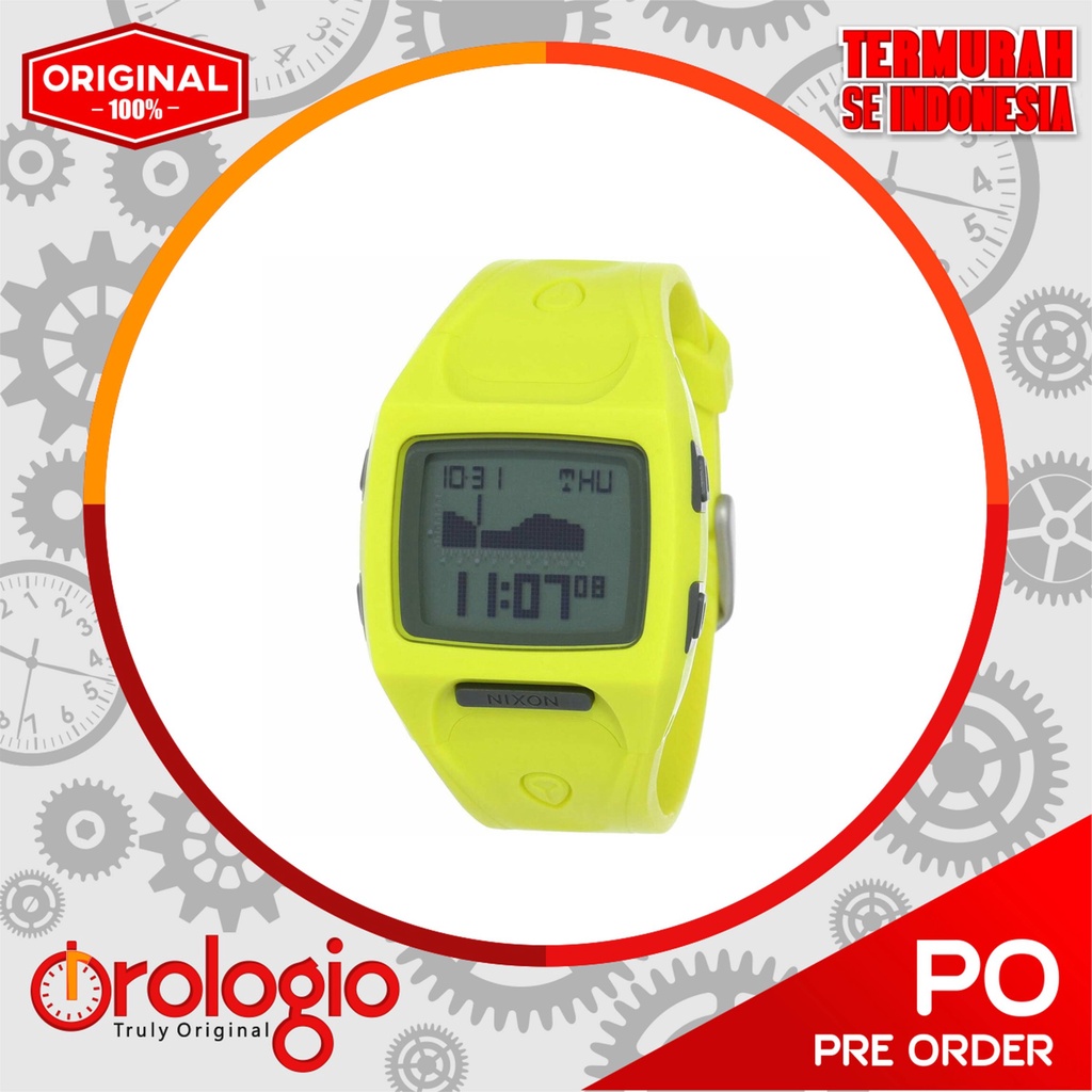 Nixon Unisex Digital Watch Small Lodown Dual Time Neon YellowA 4981262