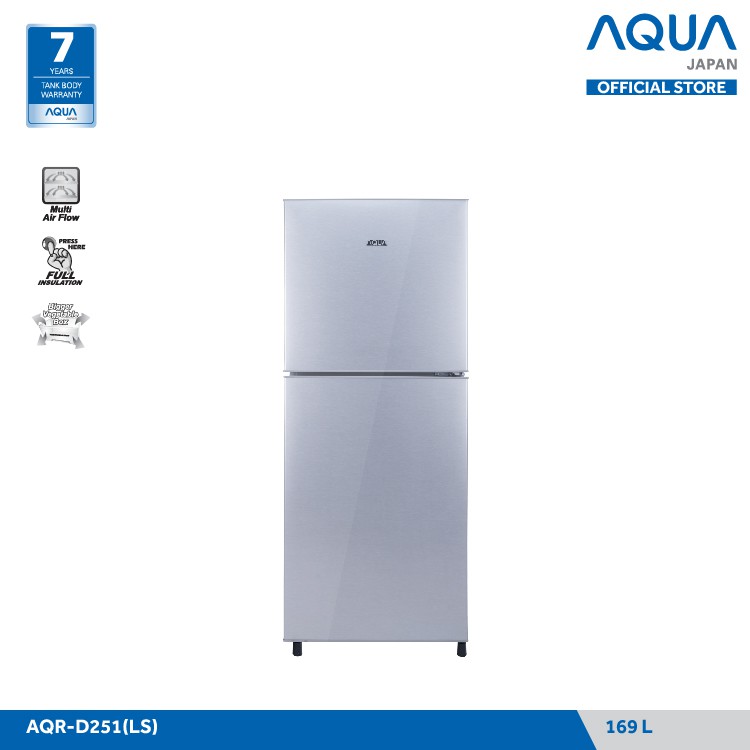 AQUA JAPAN Kulkas 2 Pintu AQR-D251(DS/LS) 169 Liter FREE ONGKIR (JABODETABEK)