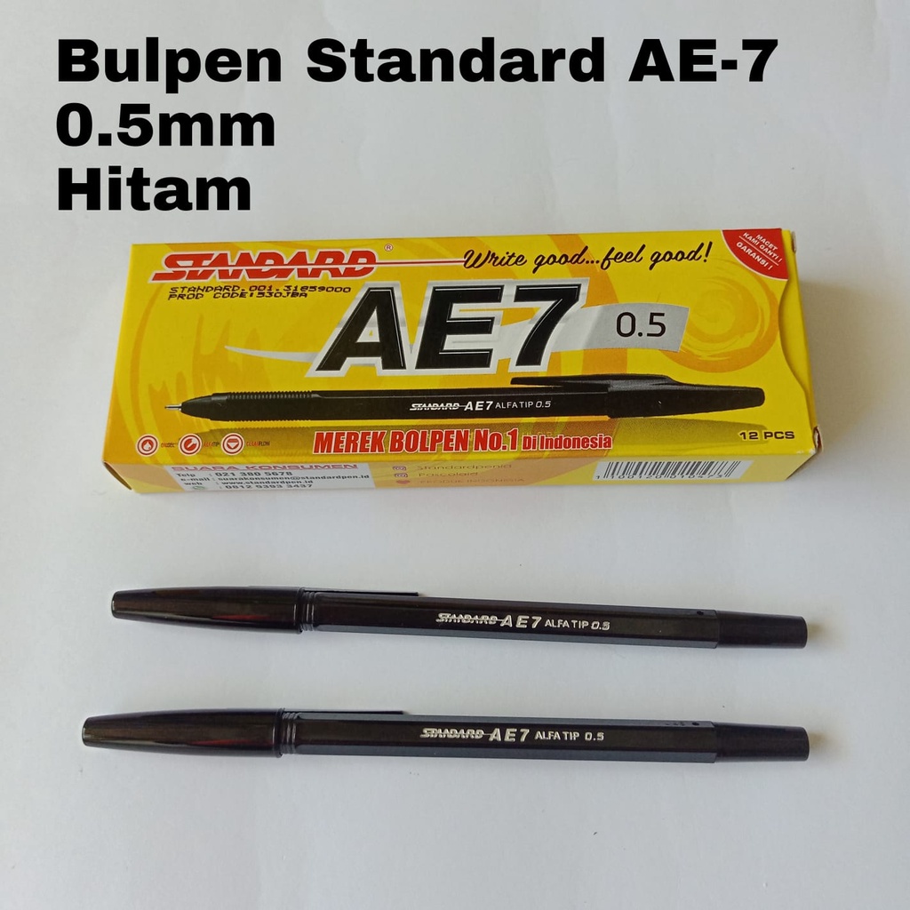 

Bulpen Standard AE7 0.5 Hitam Satu Pack