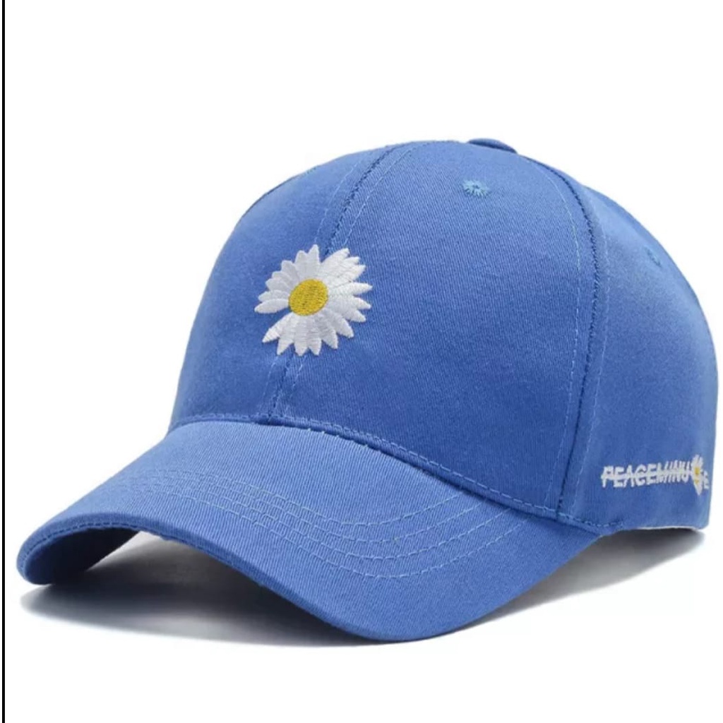 Topi Baseball Bunga Daisy Sunflower Termurah - Topi Distro Bordir Sunflower Premium Quality