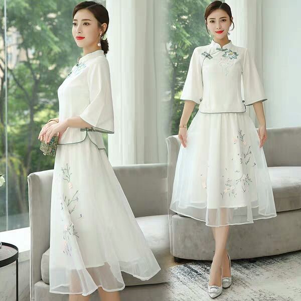 2022 new dress Hanfu women's improved Republic of China style spring and summer cheongsam retro thin