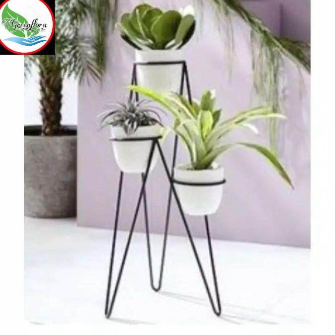 NEWSTENDING RAK 3 POT LINGKAR 18 CM/RAK POT BESI