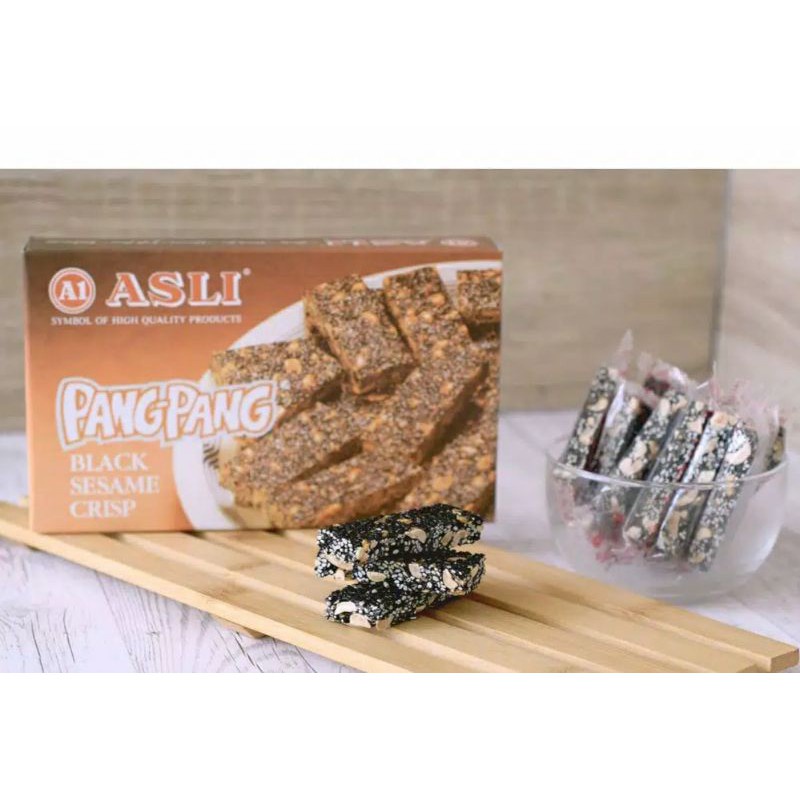 A1 ASLI Pang Pang Black Sesame Crisp Cemilan Tradisional Oleh oleh Medan Pang-Pang Black Sesame