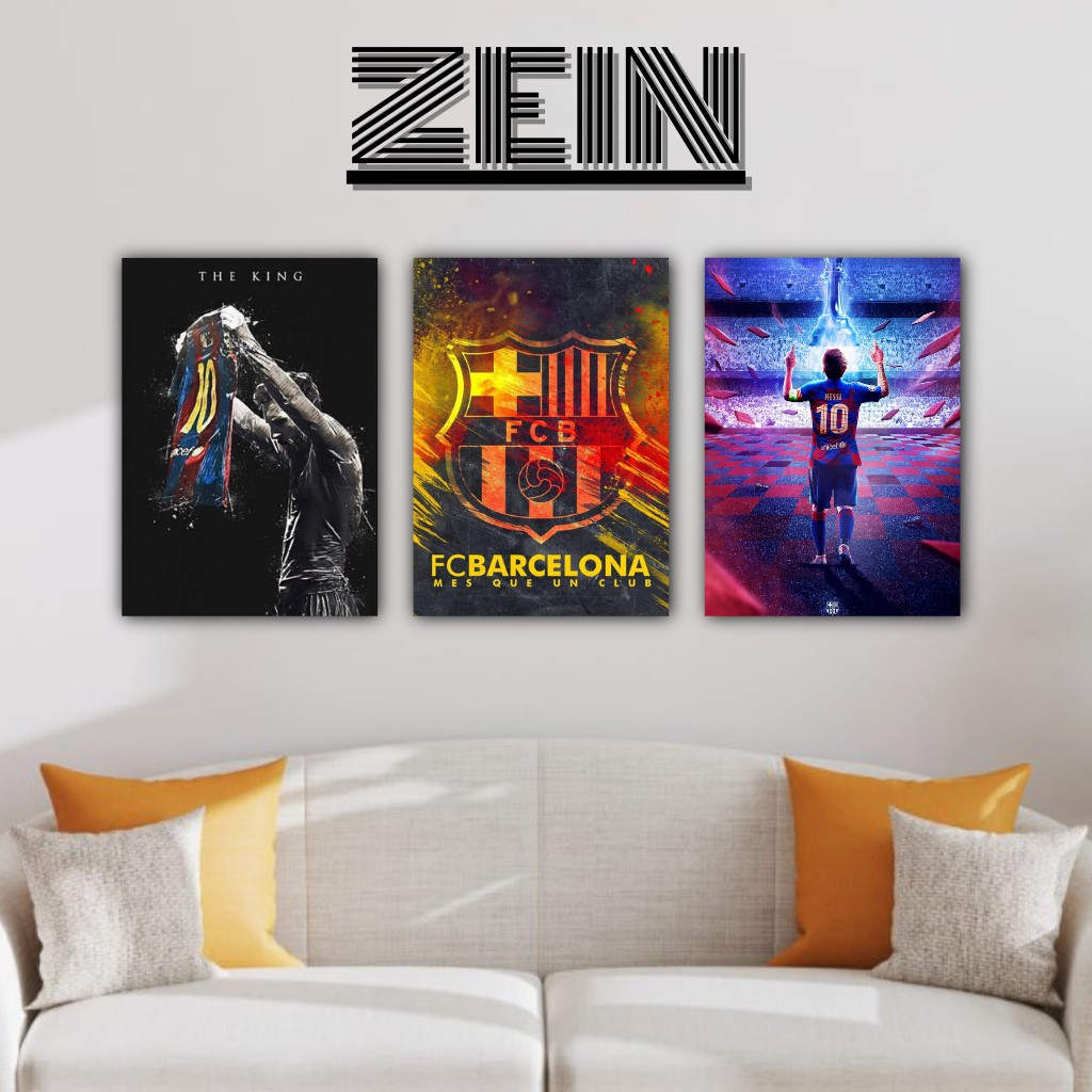 Barcelona FC Wall Decor Dekorasi Hiasan Pajangan Dinding Kamar Poster Kayu 15x20 cm