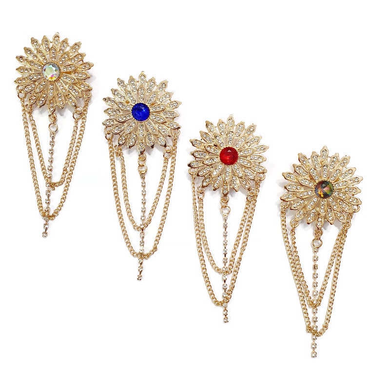 Bros Kebaya Flowie Satuan/Aksesoris kebaya modern / Bros kebaya modern kekinian-Glamour Gold