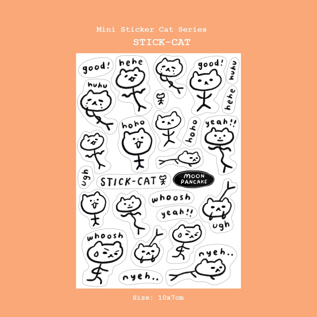 

Moon Pancake Mini Sticker - Stick-cat (Stiker Kucing Tongkat Lucu)