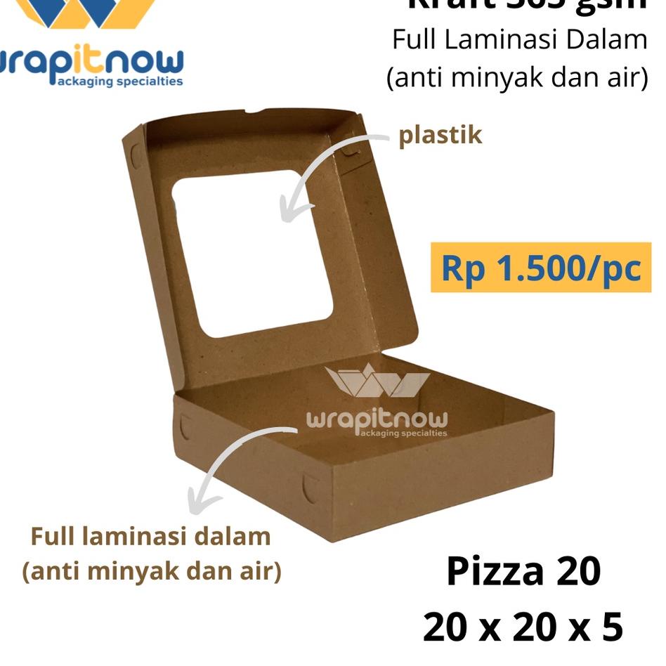 

(uqev -239) (isi 50 pcs) Dus Kraft 20x20x5 Laminasi// dus pizza/ dus roti sobek/ box kraft/ dus kurma/ pabrik dus 907DQRT