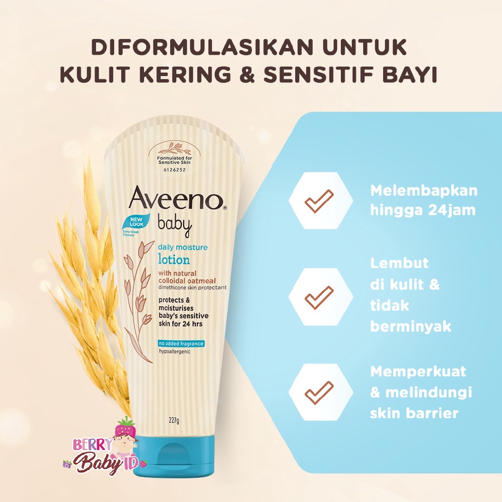 Aveeno Baby Daily Moisture Lotion Losion Pelembab Kulit Bayi 227 Gram Berry Mart