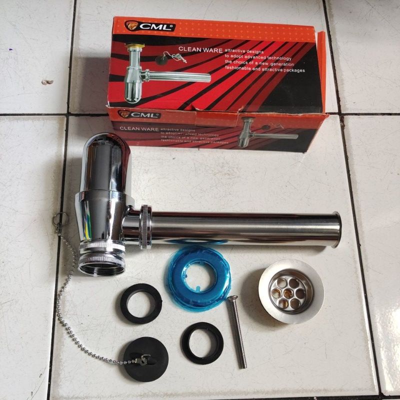 sifon stenlees camel / sifon besi wastafel camel