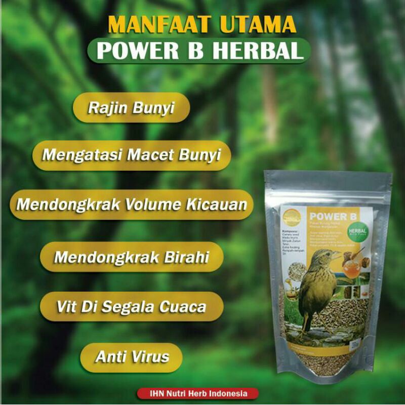 Power b Herbal Pakan Burung Gacor Branjangan Parva & Java / Power Song / Roll Song / Golden seeds