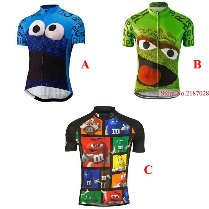 Baju Jersey Sepeda Cycling Wanita Premium Lucu Sesame Street dan M&amp;M