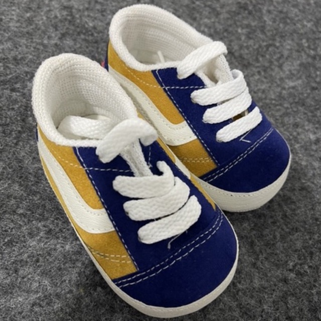 Sepatu bayi Vans | Sepatu bayi | Sepatu anak Vans biru kuning | baby shoes | prewalker | sneakers ba
