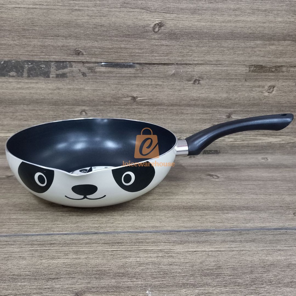 Maxim Panda Wajan Teflon Anti Lengket 24cm Deep Wok ( Free Spatula / Sutil Nylon maxim)