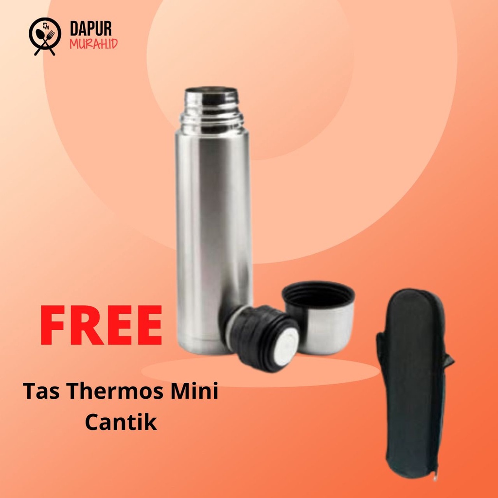 Botol Minum Thermos Vacuum flask 1000ml Stainless Steel plus Bonus Tas