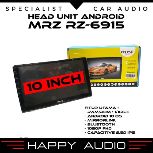 Head Unit Double Din Android Mobil MRZ MR-6915 10 Inch RAM 1 ROM 16GB 100% ORIGINAL NEW