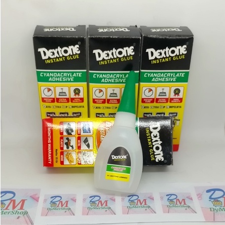 

Lem setan tetes instant merk DEXTONE ukuran 15gr