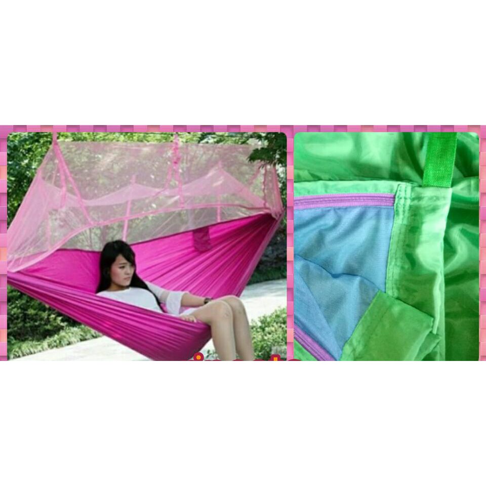 【Warna Dipilih】 Hammock Kelambu Clambu 270 ~ Tempat Tidur Gantung ~ Ayunan Hamok Klambu Hamock Hemok