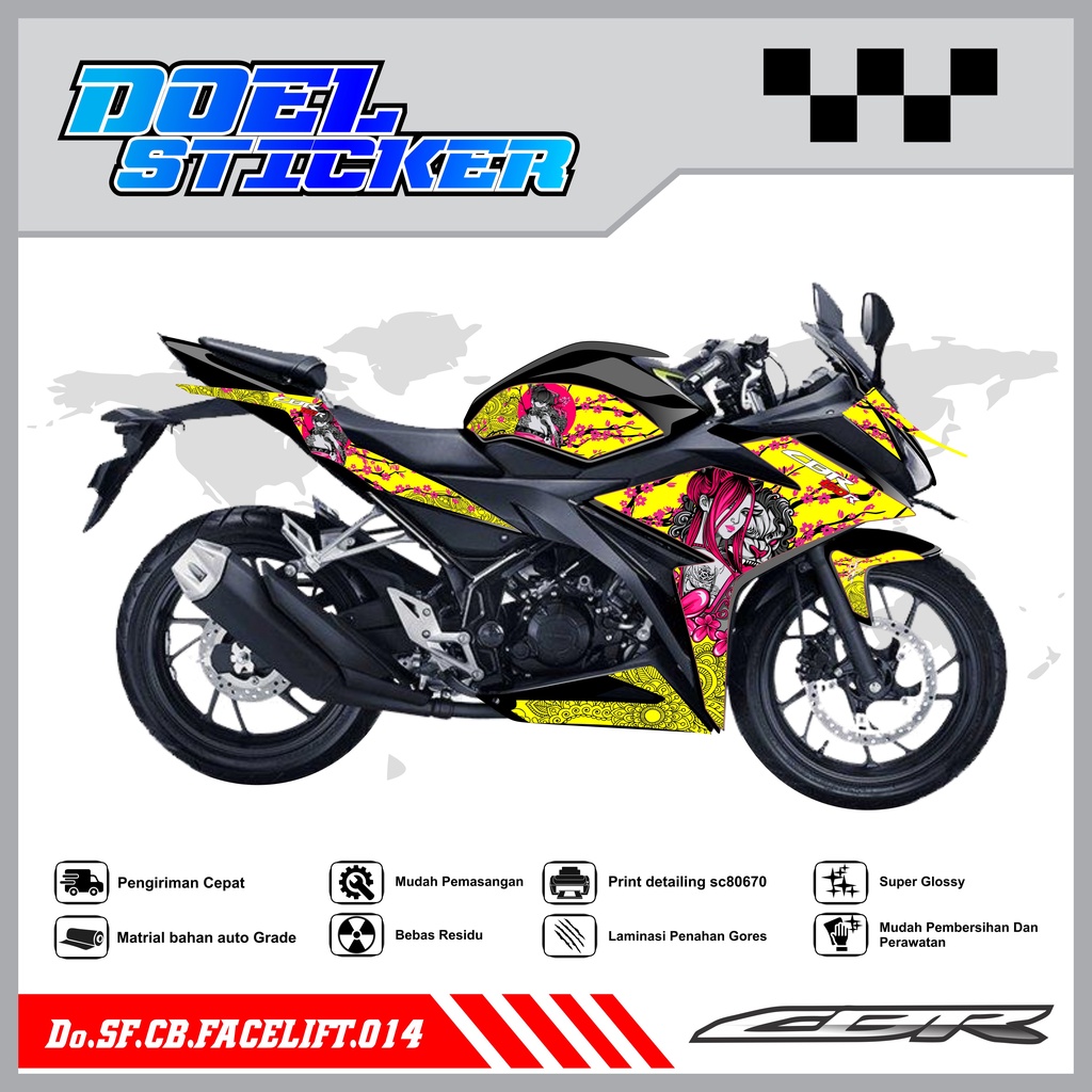 STICKER STRIPING CBR 150 R Facelift - STICKER STRIPING SEMI FULL LIST VARIASI HOLOGRAM , CROME CBR 150 R Facelift DOEL 014