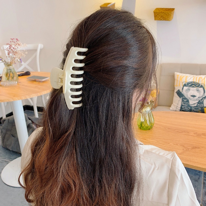 JEPIT JEPITAN MODEL TULANG BADAI JEDAI CEPOL HAIRCLIP KLIP PANJANG RAMBUT KOREA WANITA KOREAN WOMEN BONE JAW THICK HAIR ACCESSORIES CLUTCHER CLAW CLIP CLIPS ACRYLIC SOLID COLOR LARGE SIZE HITAM TRANSPARAN