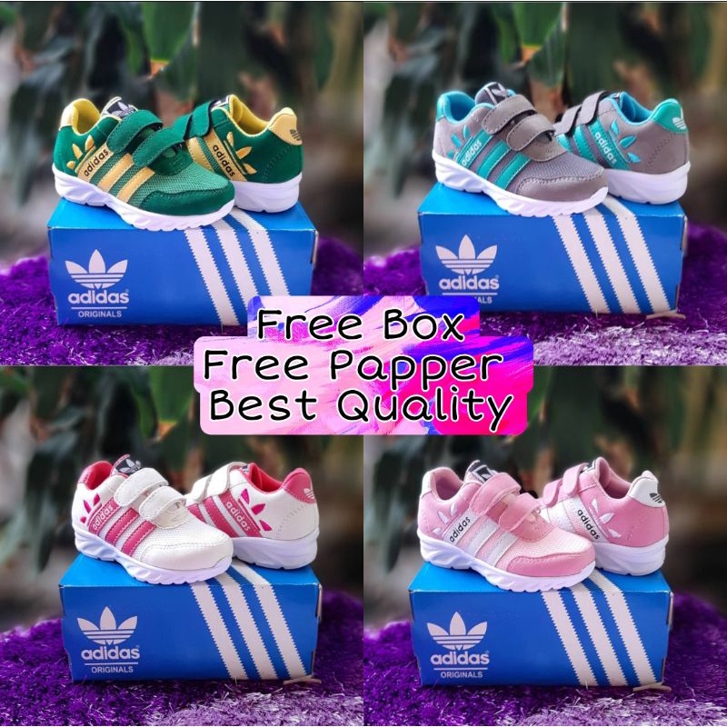 Sepatu Adidas Grade Original Premium Quality Anak Laki Laki Perempuan Sepatu Sneaker Anak Balita Umur 1 2 3 4 5 6 7 8 9 10 Tahun Sepatu Anak import