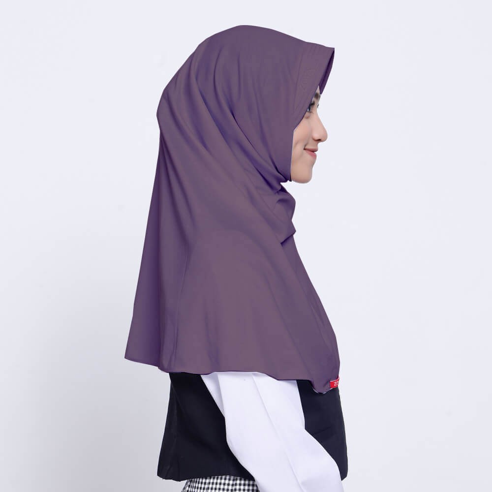 Kerudung Anak / Kerudung Sekolah ZOYA / Bergo / Hijab Instan - CERMATMAXI ABU