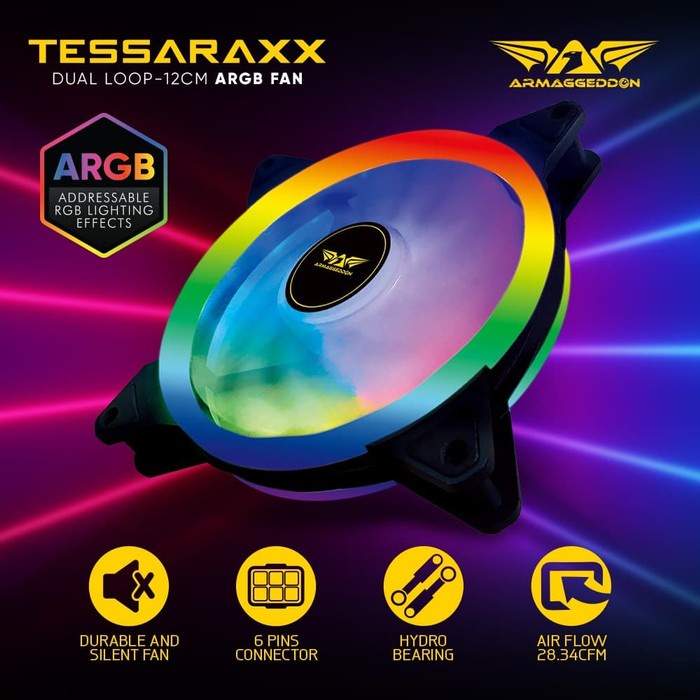 Fan Armaggeddon Tessaraxx Dual Loop ARGB Fan | Support Aura Sync