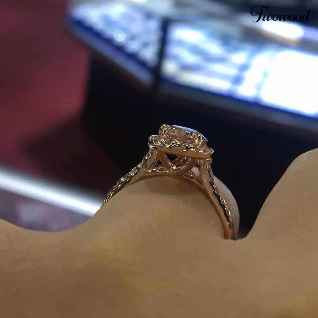 Cincin Jari Portable Bentuk Water Drop Aksen Berlian Imitasi Untuk Wanita