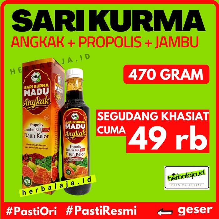 

Sari Kurma Madu Angkak Propolis - Obat Tipes Demam Berdarah Herbal