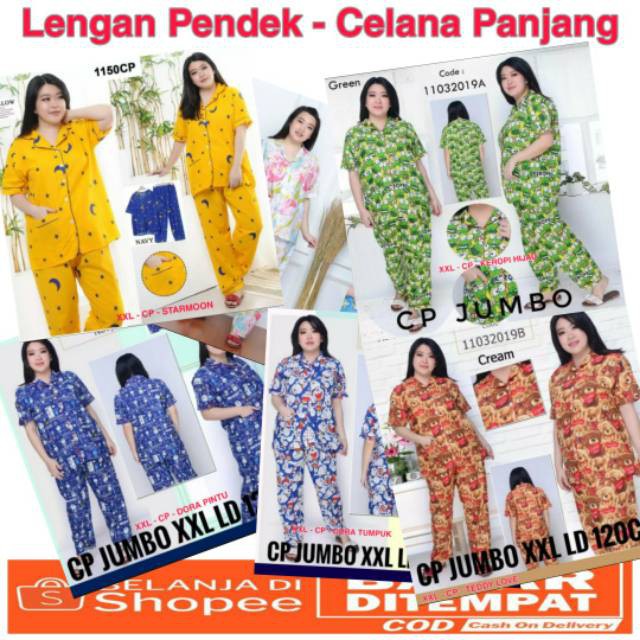 PF Setelan Piyama CP JUMBO XXL Baju Tidur KATUN  JEPANG  