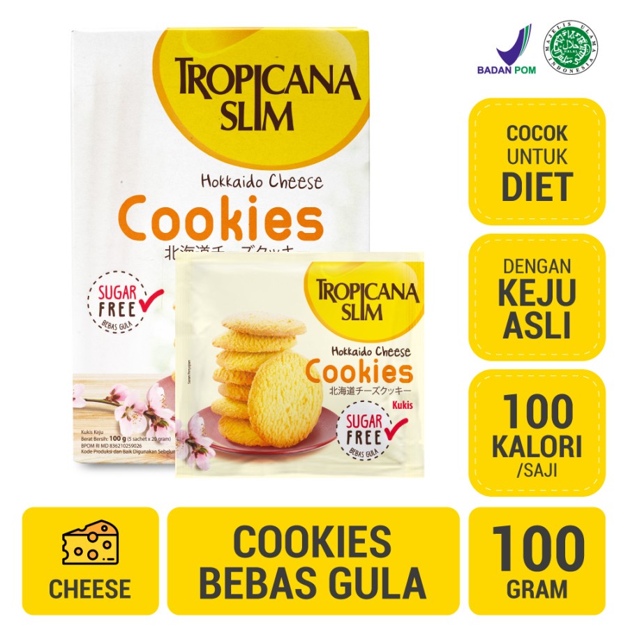 Tropicana Slim Korean Hokkaido Cheese Cookies 1 Box 5 Sachet