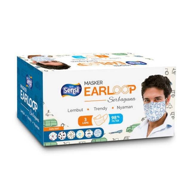 SENSI MASK MASKER EARLOOP SERBAGUNA 40 LEMBAR