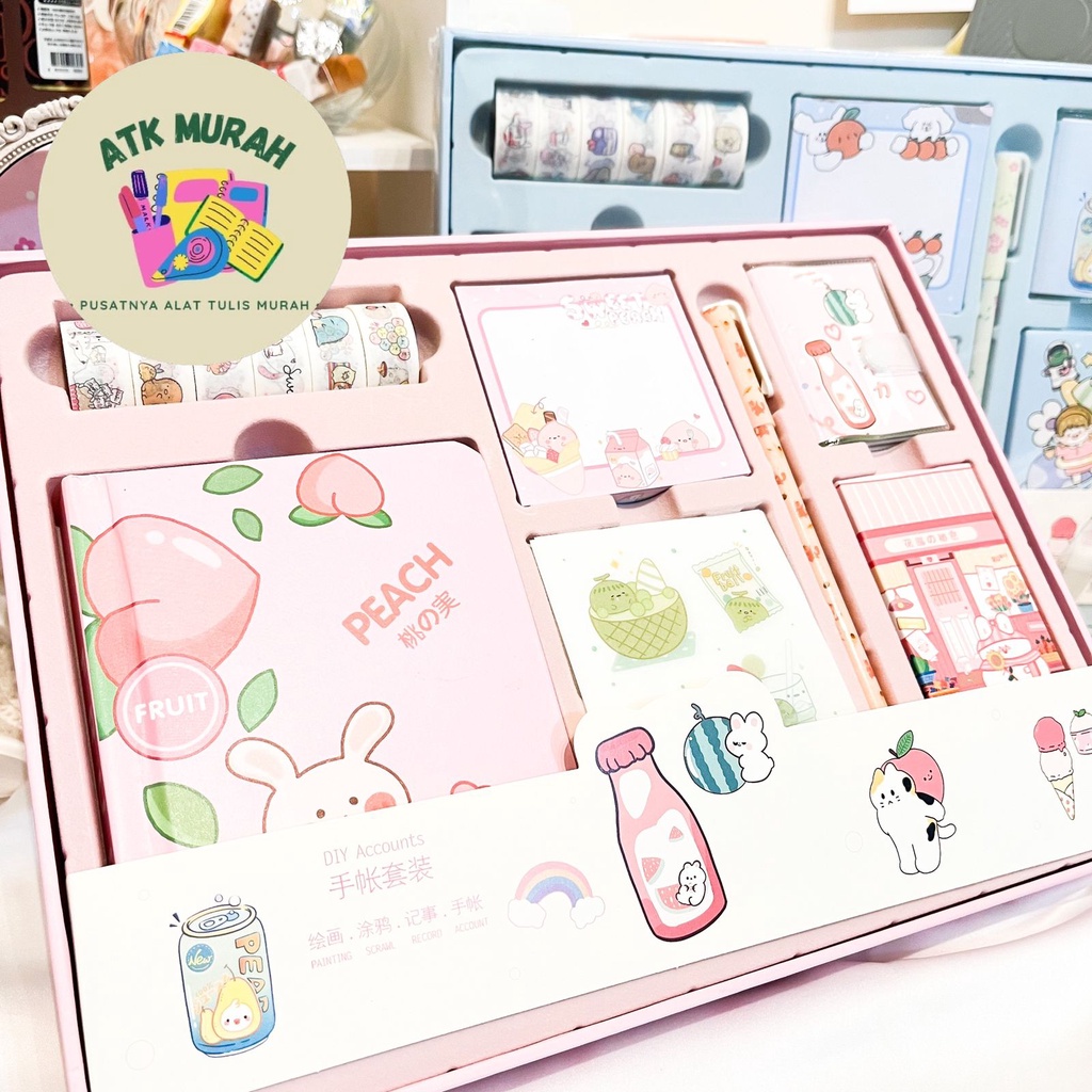 

Paket jurnal 7 in 1 fruits girls day journal perempuan gambar buah kado unik lucu