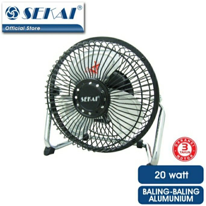 Kipas Angin Meja Kecil Besi 6" Inch Sekai Hfn 650 - Hitam