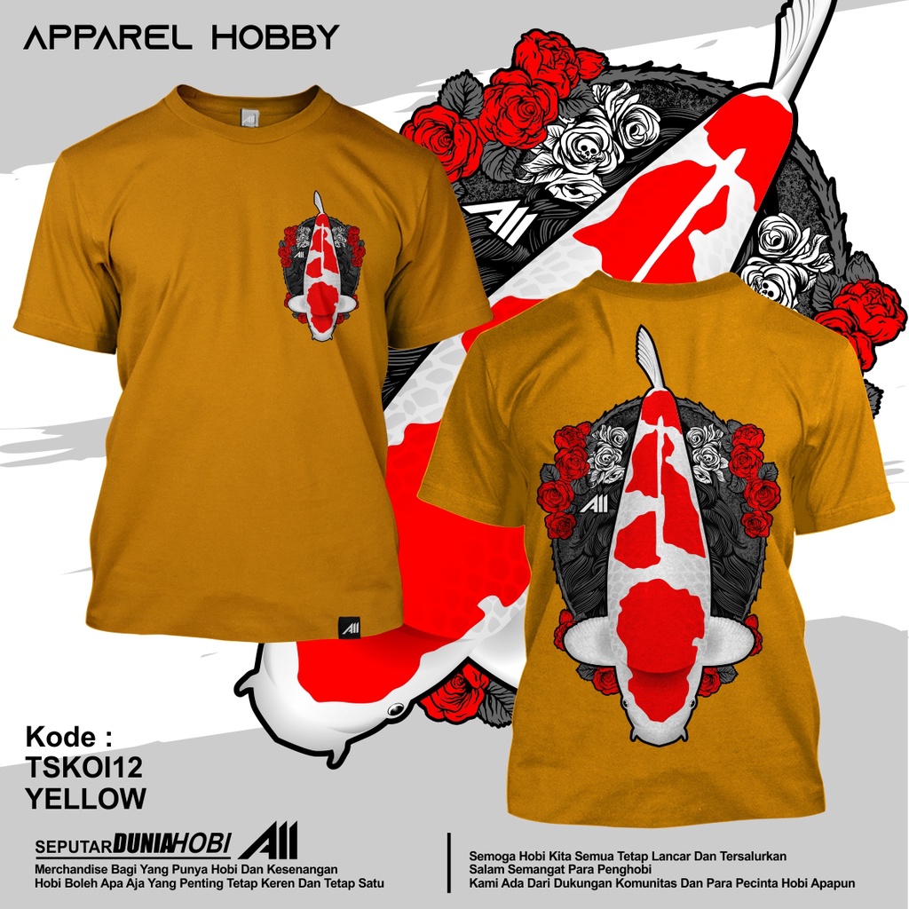 KAOS IKAN KOI KOHAKU KOI12 YELLOW TSHIRT