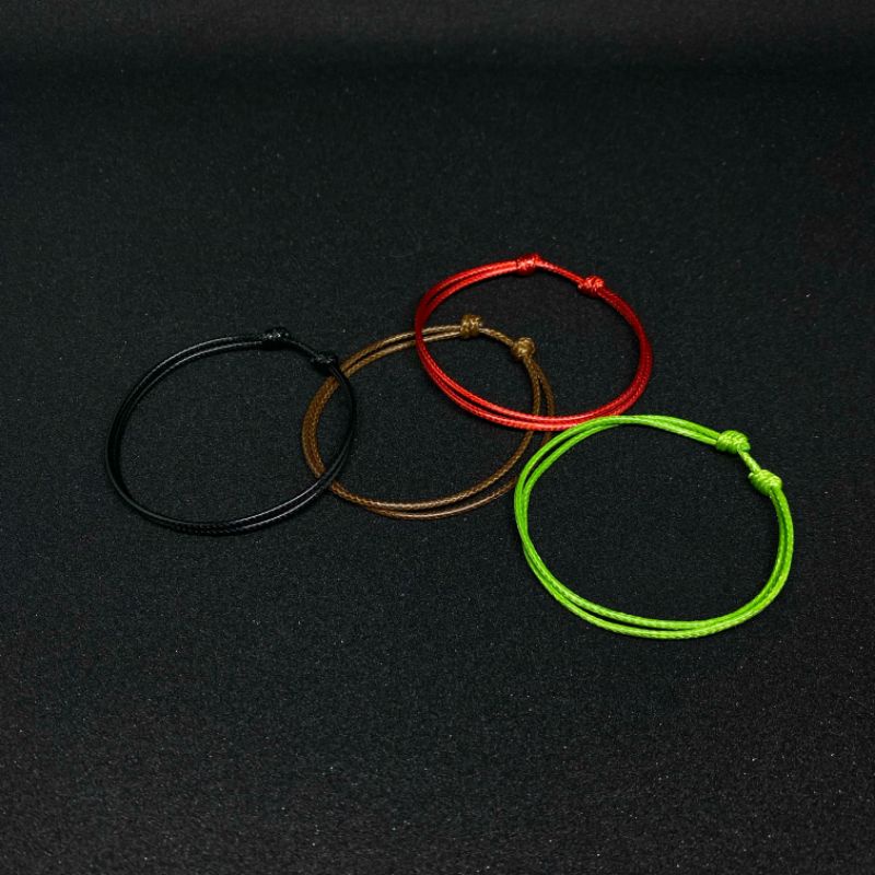 Gelang Tali Pria Wanita Kulit Model Simpel Ukuran 1,5MM