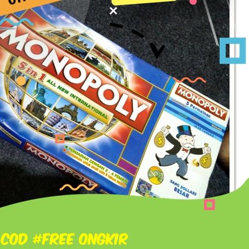 ➳ Mainan Monopoli Lengkap Murah Ukuran Besar Monopoli 5 in 1 International ORI Board Game Indonesia 