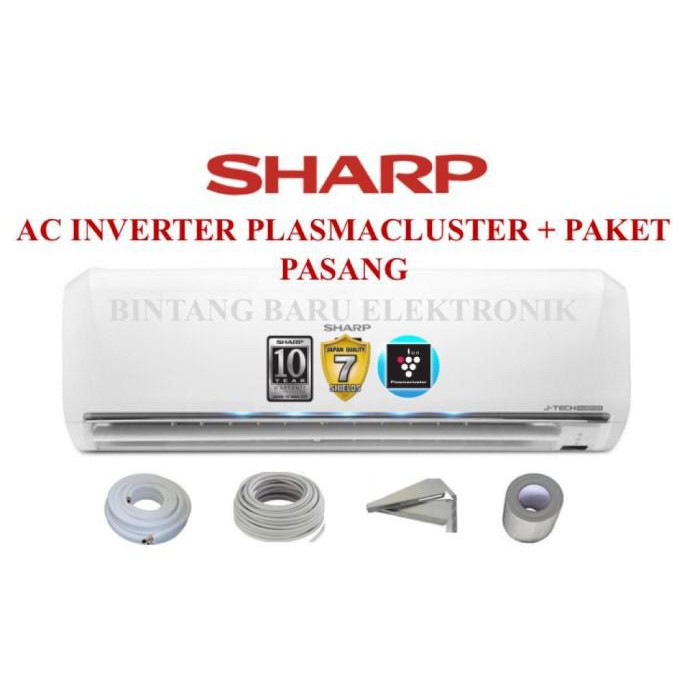 PROMO PEMASANGAN DKI + AC INVERTER 1/2 PK SHARP AH-XP6UHY R32 PLASMACLUSTER |Air Conditioner