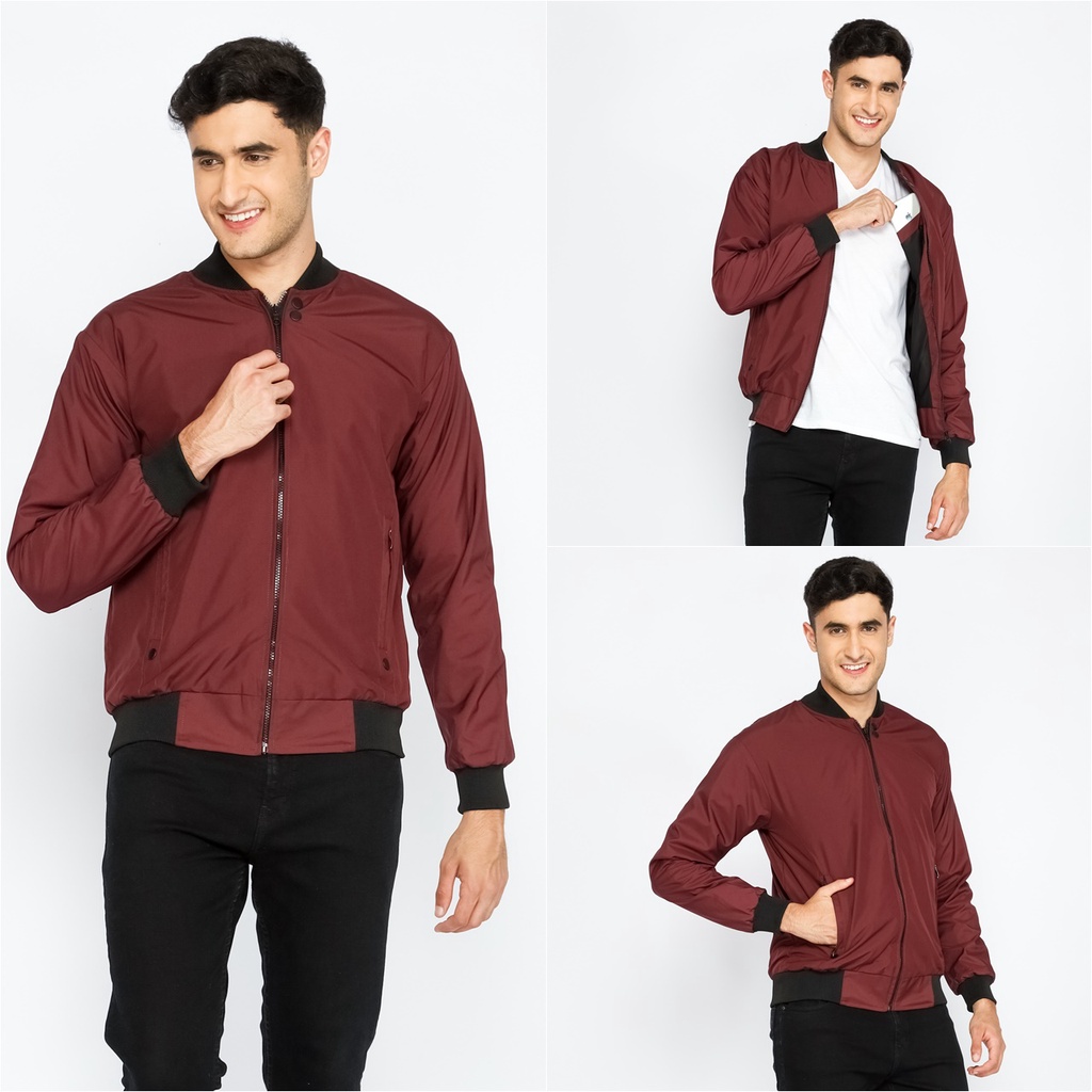 Jaket Pria Bomber Executive Parasut Import Parasit Premium Taslan Hoodie Cowok Waterproof