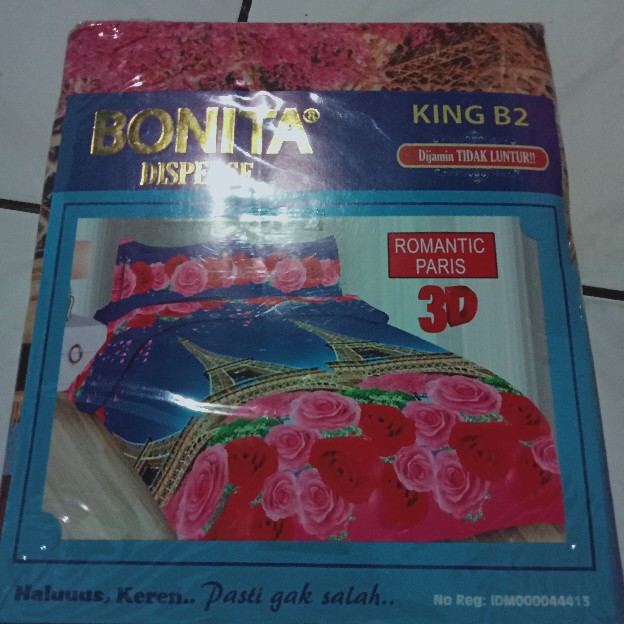 Bonita Motif Romantic Paris 3d Ukuran 180x200