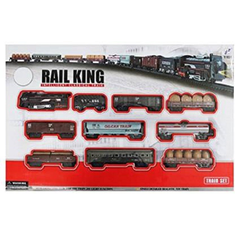 TERMURAH BISA COD Mainan Anak Laki-laki 19033-8 TRACK KERETA API  RAIL KING Miniatur Kereta Api Rail King Jumbo Berwesel 112 cm