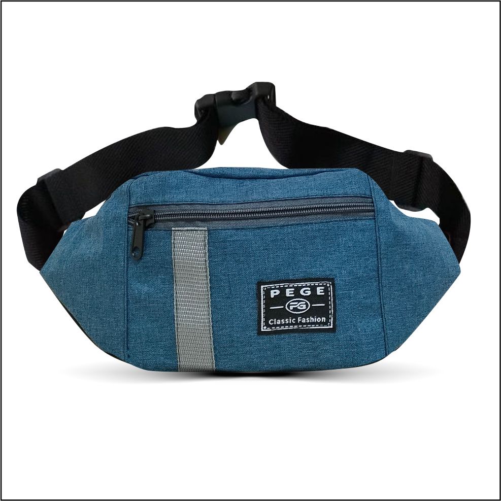 Tas Waistbag Pria PEGE Slempang Bahu Model Polos Distro Casual Bahan Tebal - PG 8918