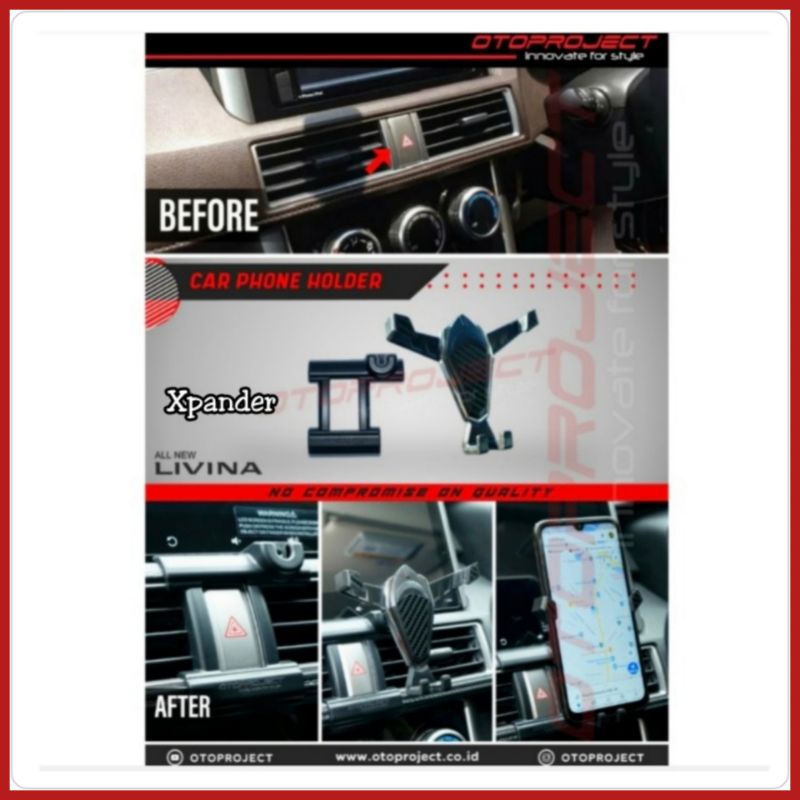 Dudukan HP / Phone Holder Otoproject Pajero 2016ON, Livina New, Xpander