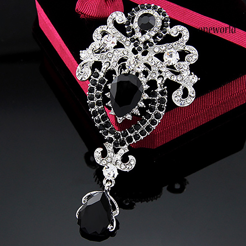 OW@ Brooch Exquisite Crown Design Luxury Fashion Diamante Brooch Pin for Holiday