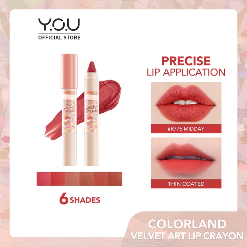 YOU Colorland Lip Crayon Velvet Matte Finish & Nourishing | Vitamin E