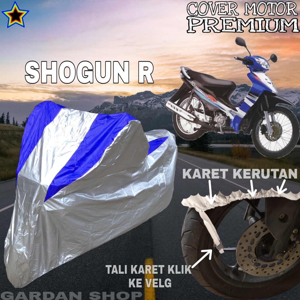 Sarung Motor SHOGUN R Silver BIRU Body Cover Penutup Motor Shogun R PREMIUM